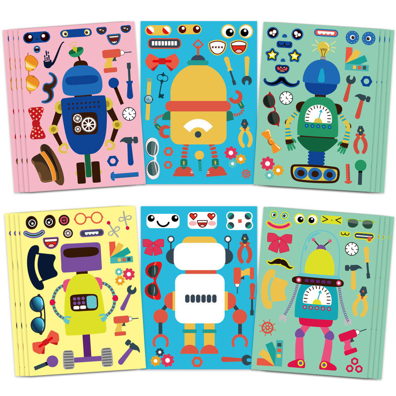 Art Craft Toddler - Robot çıkartmalarını birleştirin çocuklar için Boys