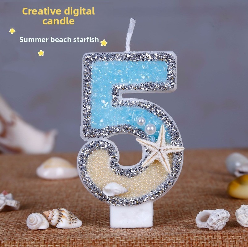 Art Craft Party - Plaj Denizyıldızı Numarası Doğum Günü Mumları