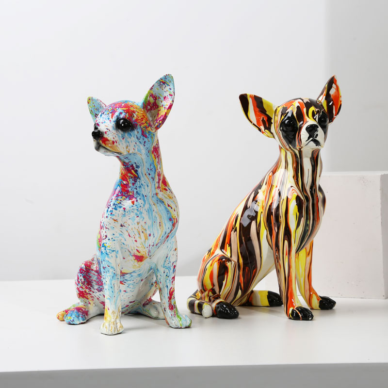 Art Craft Simple - Yaratıcı sanat Chihuahua renkli küçük süsler