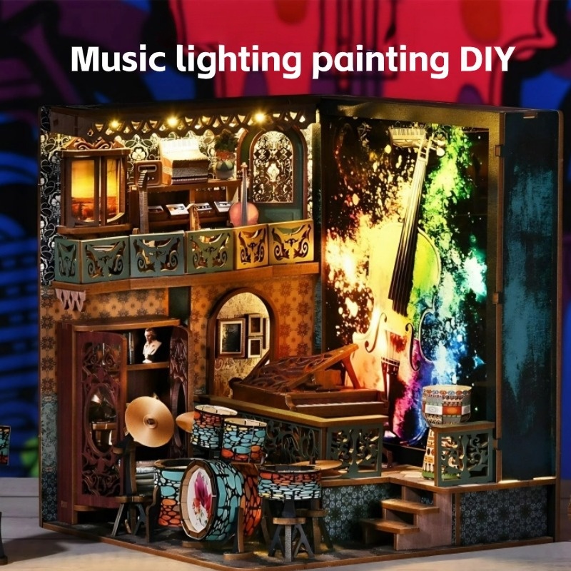 Art Craft Night - Müzik Notaları Işık Kutusu DIY, 3D
