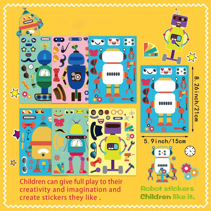 Robot çıkartmalarını birleştir - Art Craft Toddler incelemesi ve fiyatı