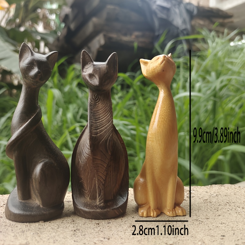 Ahşap Kedi Heykeli Süsü, Ev De - Art Craft Display incelemesi ve fiyatı
