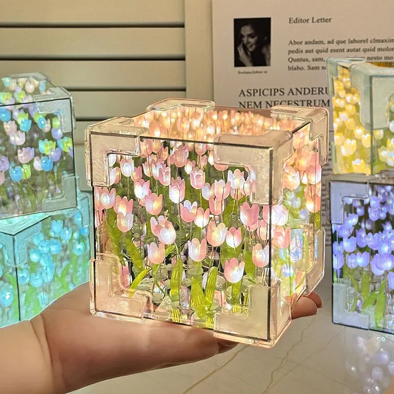 DIY lale ayna küp lamba simüla - Art Craft Night incelemesi ve fiyatı